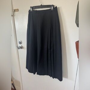 Nordstrom Classic Long Black A-Line Skirt with Pleats